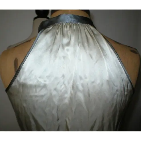 &merci Womens 2 NWT New Italy Designer Merci Silk Dress 38 IT Belt Sleeveless Tan Gray