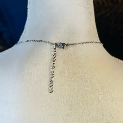 Handmade Handcrafted vintage emerald cut halo clear glass stone pendant on chain necklace