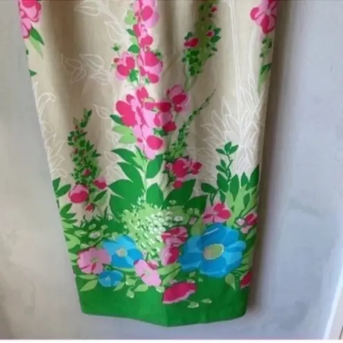 Leslie Fay  Maxi Dress Vintage 70s Garden Party Floral