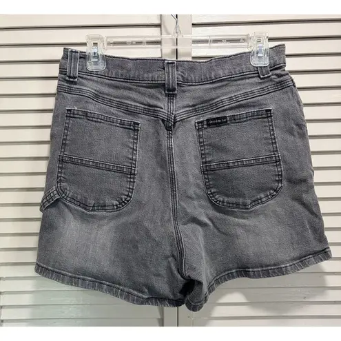 Riveted Denim Jean Shorts Gray Med Wash Size 12M High Rise Zip Pockets