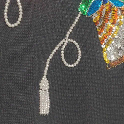 Jacque & Koko Vintage Embellished Perfume Bottle Sweater 14/16 Black