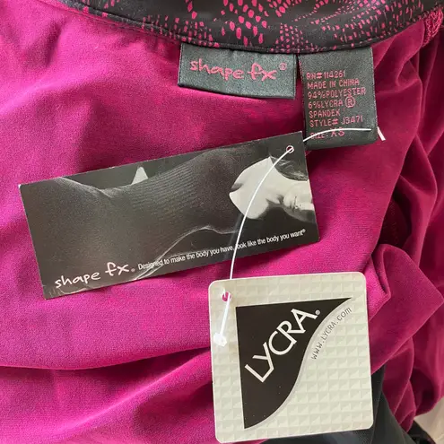 Shape Fx floral lace print collared ruched knee length dress size XS extra small