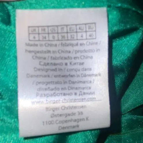 ROTATE Birger Christensen Ester Dress in Fern Green size 32 US 0 NWT