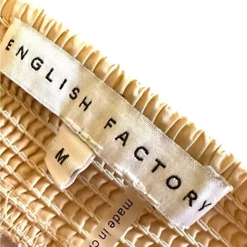 English Factory Light Beige Cotton Trapeze Top Ruffle Shoulder Straps Medium