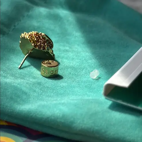 Kurt Geiger Gold Textured Stud Earrings