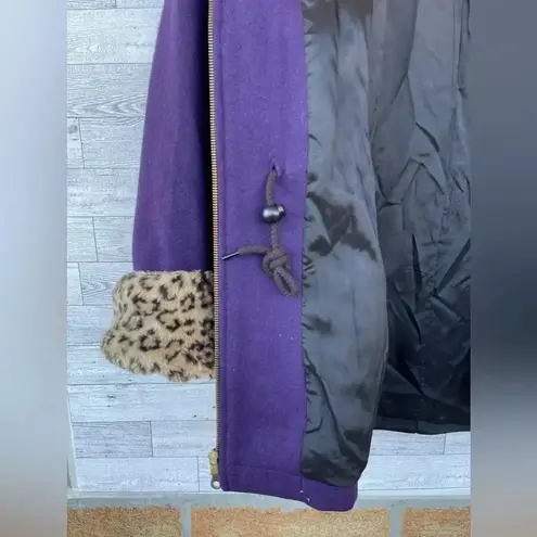 Carolina Herrera wool purple Cheetah zip jacket Size medium