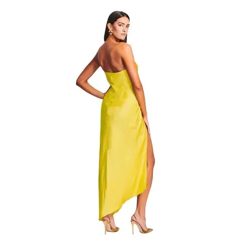 SER.O.YA Dalia Strapless Maxi Dress in Citric XSmall Womens Satin Cocktail Yellow Size XS