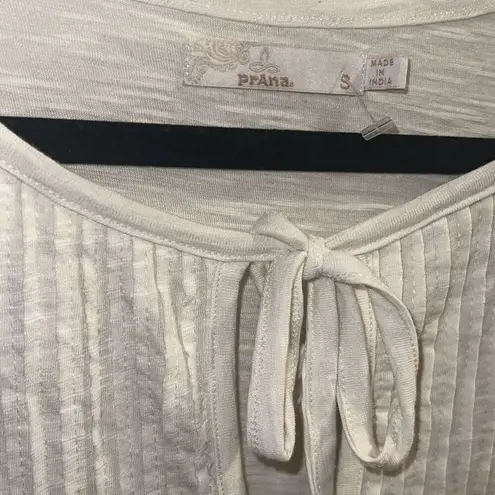 prAna ✨- Soft White pintuck front short sleeve Ocupas Popover Cotton Sz S blouse✨