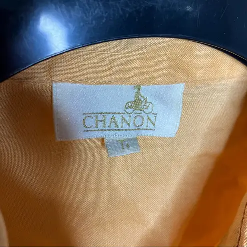Chanon yellow linen button down shirt size T1 Gold Size M
