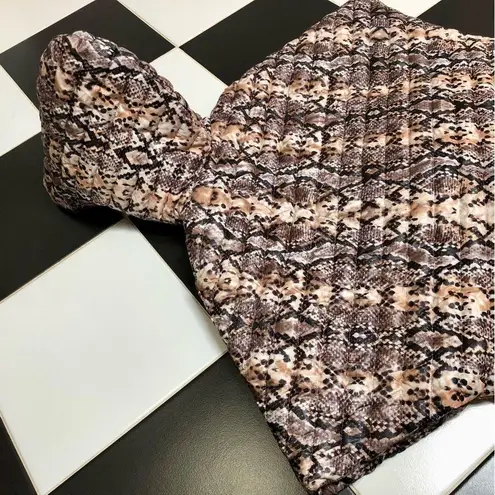 Think Royln Python Snakeskin Quilted Poncho Lightweight Hooded Oversized Fit szS