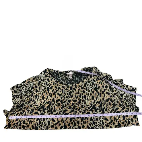 White Stag Animal Print Top Women 4X Casual Stretch Workwear Party Event Evening