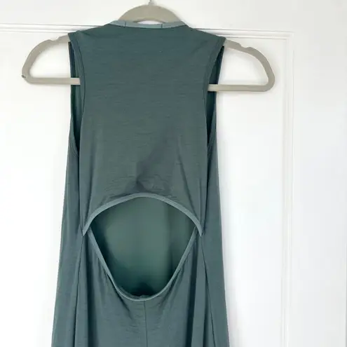 Époque Évolution Nonstop Tee Dress Merino Wool Sleeveless Cutout Back S Green