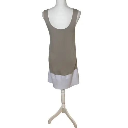 Bailey 44 Dress Genuine Leather Trim Jersey Stretch Knit Tank Dress, Medium