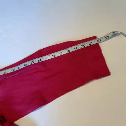 J. Jill Linen Blouse Sz LG Red Long Sleeve Lightweight Preppy Classic Staple EUC