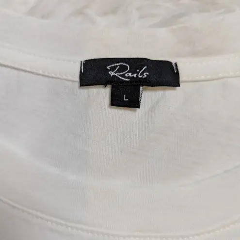 Rails Crew Neck Short Sleeve Cotton T-Shirt White Size Large