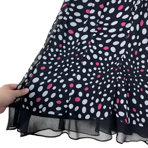Y2K Polka Dot Skirt Black Pink & White Women’s Size 10 Retro Lizzie McGuire