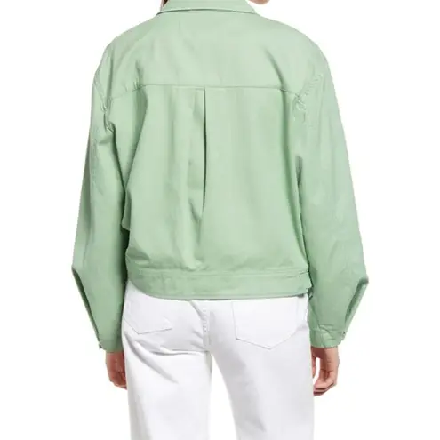 Treasure & Bond NWT Stand Collar Cotton Twill Jacket in Spring Green
