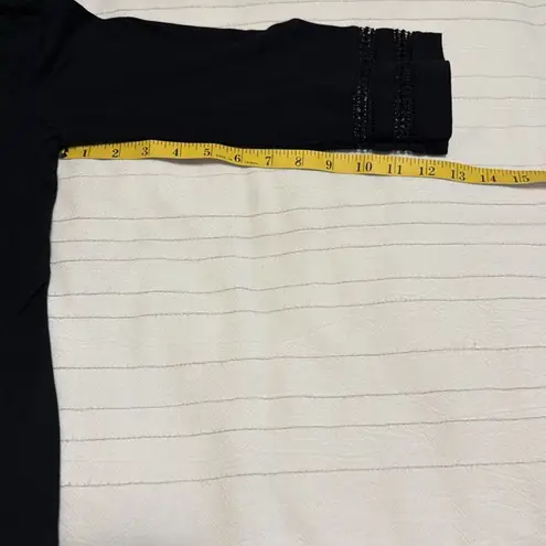 Karen Scott Black Boxy 3/4 Sleeve Sweatshirt