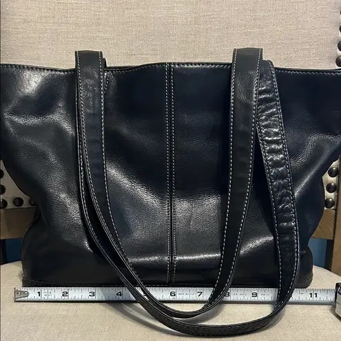 Tignanello Classic Black Leather Shoulder Bag