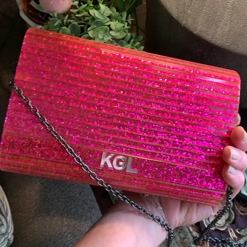 Kurt Geiger Authentic LONDON diamond Acrylic/metallic leather clutch/Crossbody