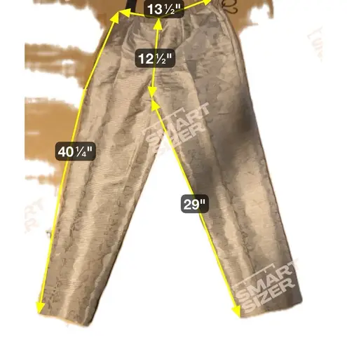 Travis Ayers Floral Embroidered Suit, Two Piece Set, Women's Size 8, Vintage Tan