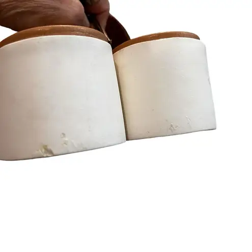 SARTO by Franco Sarto Dyanna Platform Slide Sandal in Gold Leather, Sz 9 White