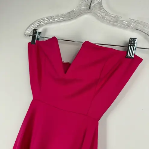 NBD Revolve  X NAVEN Bright Barbie Pink Boned Bodice V Cut Mini Dress Sz Medium