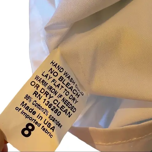 Kaeli Smith NWT Aqua & White Preppy Coastal Strapless Cutout Tie Mini Dress Size 8