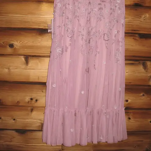 Mac Duggal   9212 Embellished High Neck Cap Sleeve A Line Dress Pink 12