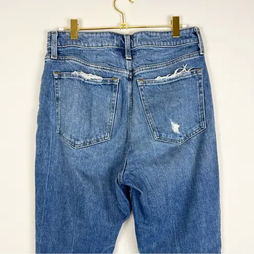 Abercrombie & Fitch  Curve Love High Rise Mom Jean Straight Leg Distressed Size 8