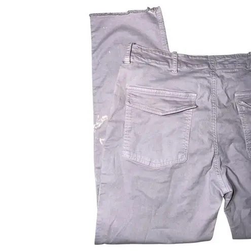 Nili Lotan women’s Jenna lilac Purple Cropped corduroy Military Pants size 6