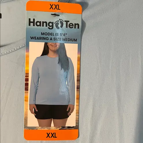 Hang Ten  Sky Blue Long Sleeve Swim Top w/UV Protection Size XXL NWT