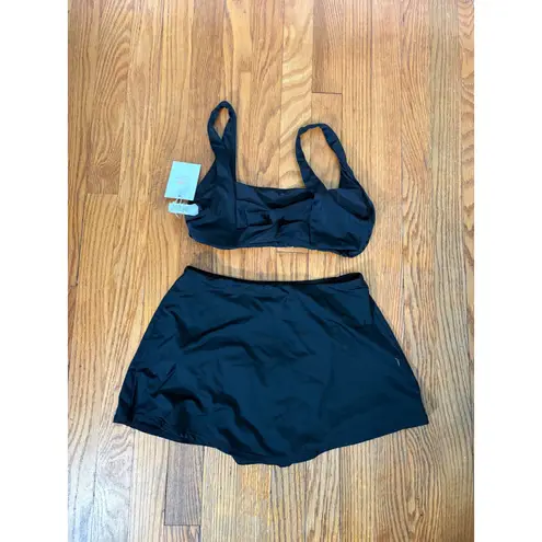 ANDIE Bikini Set Barbados Top Skirt Bottom Black size S NWT