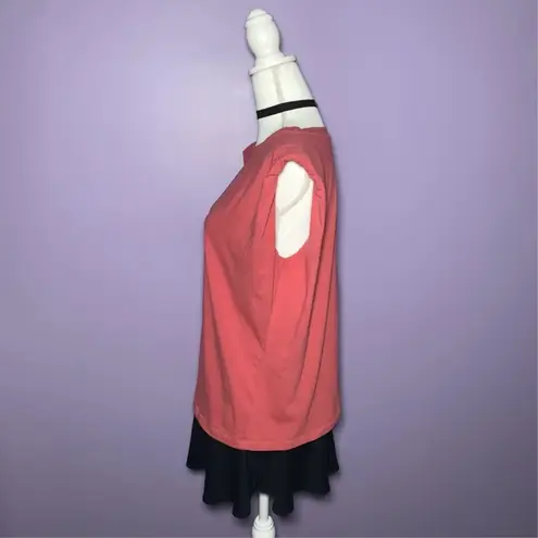 Vintage Watermelon Red Shoulder Pad Top Size L