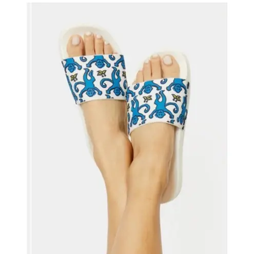 Roller Rabbit Pink Monkey Print Sandal Slides Size 7