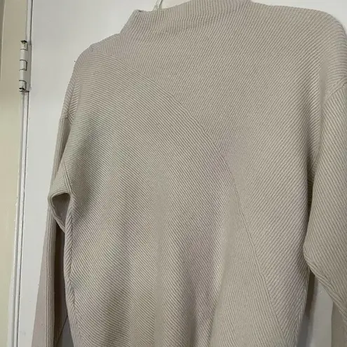 Rebecca Taylor wool tan knit high neck tie waist sweater size medium