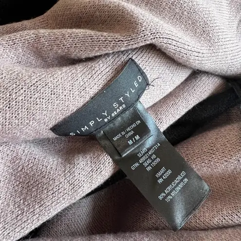 simply styled By Sears Women's Double Faced Cardigan in Black Mauve Size M