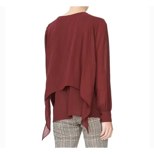 Habitual  maroon drapey layered blouse