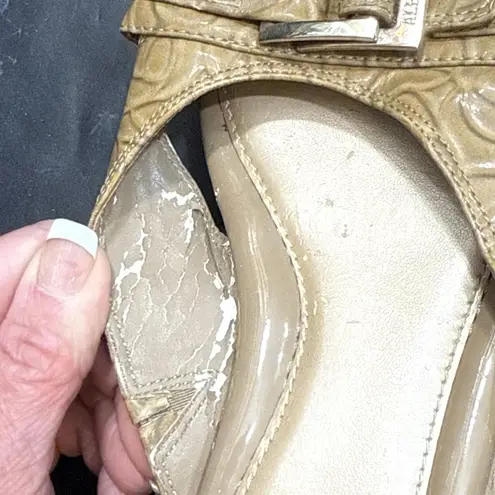 Alex Marie Hashleigh Metallic Mesh Jeweled Taupe/Silver Dress Shoes Size 10 M