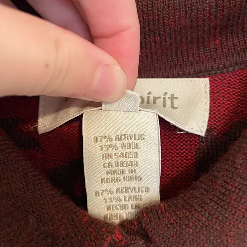 Easy Spirit EUC Vintage women’s burgundy red collared floral oversized sweater