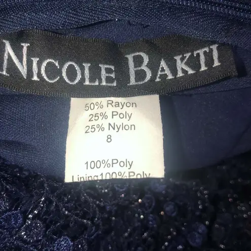 Nicole Bakti Scalloped Flutter Sleeve Beaded Mermaid Dress STYLE #663 size 8