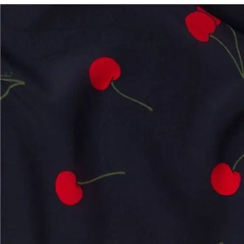 Realisation The Teale Wrap Dress 100% Silk size XXL cherry print Blue