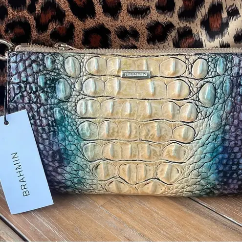 Brahmin Daisy Clutch Reptilian Ombre Melbourne NWT Leather Wristlet