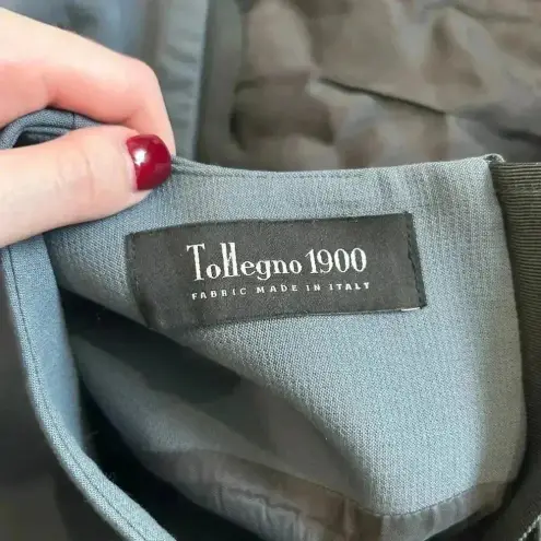 Brooks Brothers Brooks Bothers Blue Gray Crew Neck Belted Sheath Dress Career Office Wool 2P