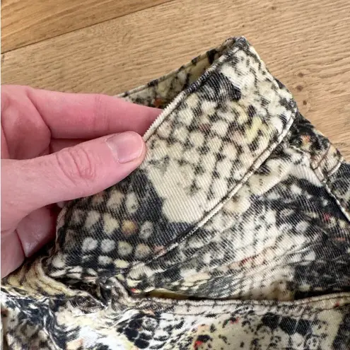 Isabel Marant - Ferni Snake Skin Corduroy Slim Pants in Cream Yellow Black