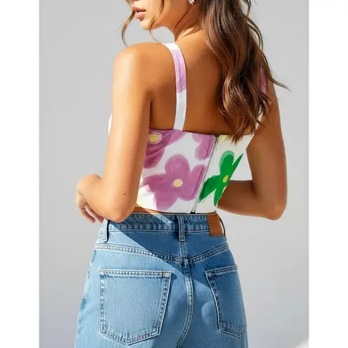 With Jean WITH JÉAN Cindy Corset, Viola Tricolour, Large