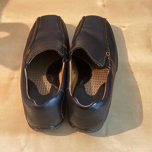 Born Black Leather Loafers Size 6 Handcrafted Comfort Slip