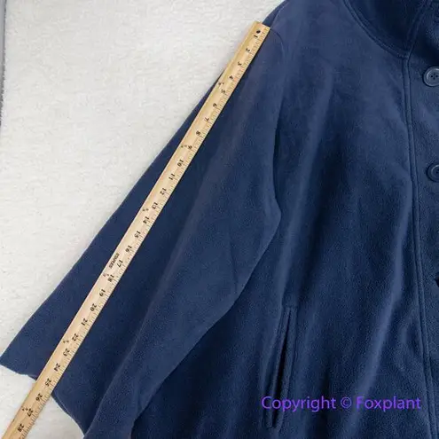 Woman Within Women's Plus Size Fleece Swing Funnel-Neck Coat blue , size 4X