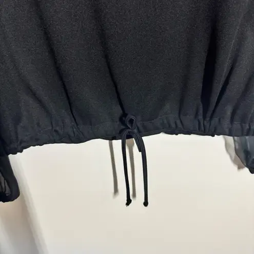 Gorgee Originals Vintage Top Women Black Sheer Sleeve Cowl Lagenlook Minimal Size L