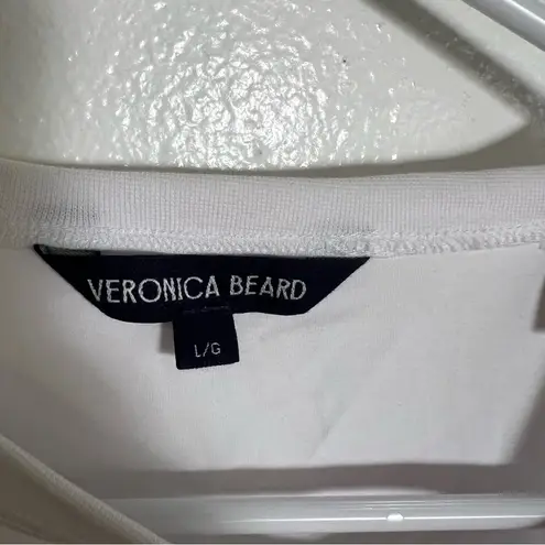 Veronica Beard Julianka Flutter Sleeve Shirt White Navy Eyelet L